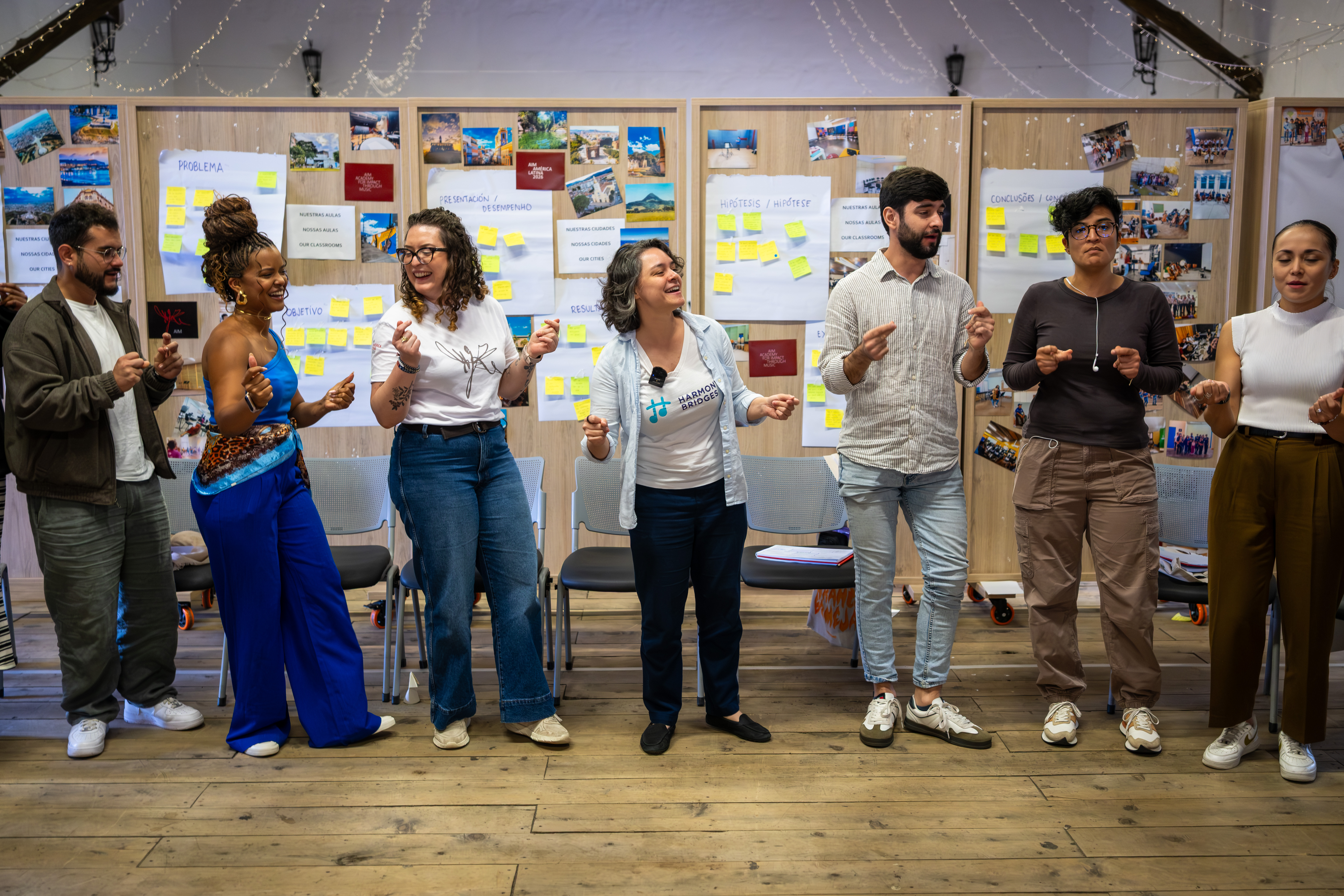 Gabrielle Molina facilitating a workshop with teaching artists at the Academy for Impact through Music